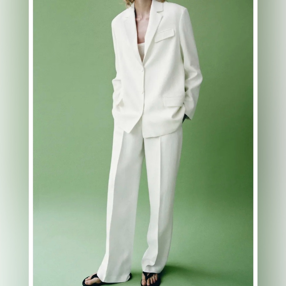 Zara White Linen Trousers